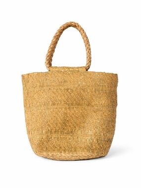 ZARA Woven Jute Straw Tote Bag Crossbody Beach Vacation Boho